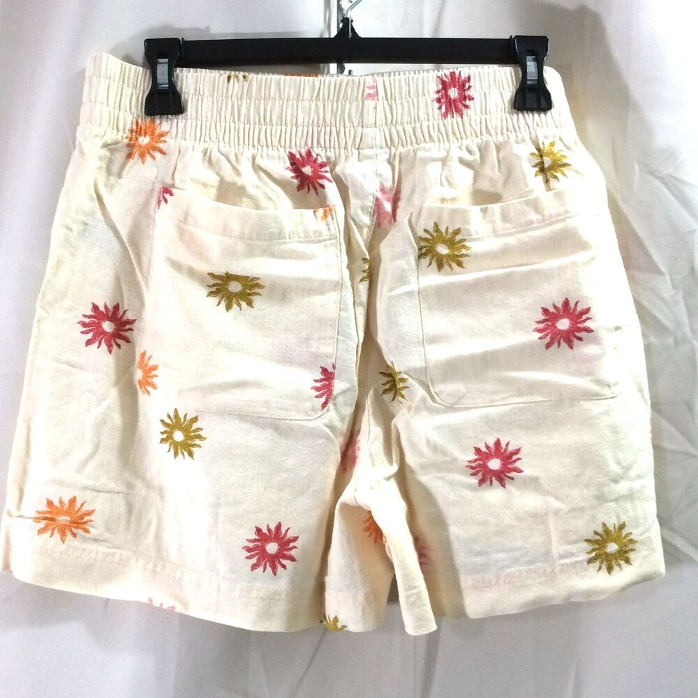 NEW Old Navy Linen Blend Floral Pull On Shorts Size Large Elastic Waist 2 Pocket - Picture 4 of 6